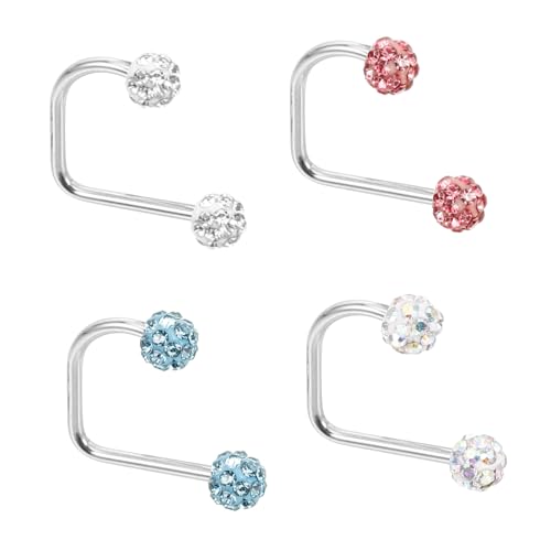 Healeved 4 Stück Teiliges Lippenring Metall Bunte Lippenringe Modischer Piercing Schmuck für Damen Vielseitig Kombinierbar für Alltag Geeignet von Healeved