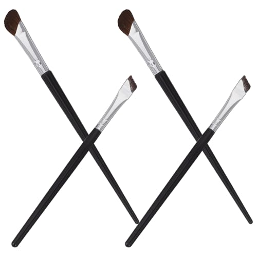 Healeved 4 Stück Teiliges Make up pinsel Abgewinkeltem Eyelinerpinsel und Augenbrauenbürste Weiche Borsten für Präzise Lidschatten Concealer anwendung für Feine Augen make up konturen von Healeved