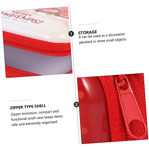 Healeved 4 Stück Teiliges Münzbeutel mit Weihnachtsdesign Langlebig und Wiederverwendbar Tragbare Kleine Aufbewahrungstasche für Ohrhörer und Kleingeld für Handtasche und Rucksack von Healeved