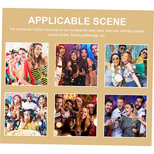 Healeved 4 Stück Teiliges Retro Haarband Damen Schlichte Stirnbänder aus Weichem Rutschfeste Haarreifen für Haartypen Kopfbedeckung in Schwarz Beige von Healeved