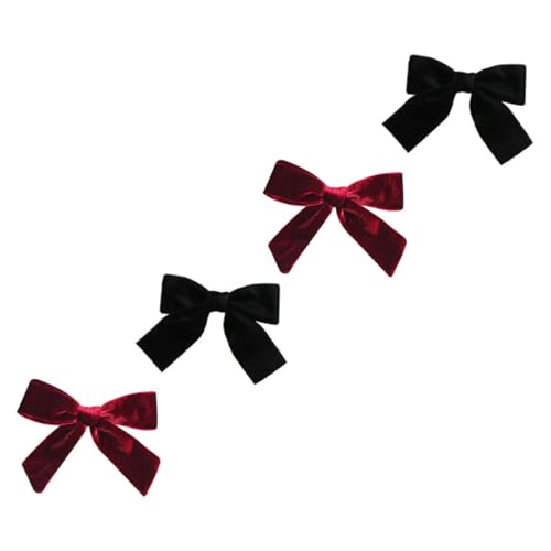 Healeved 4 Stück Teiliges Samt haarschleifen Schleifen design Leichte und Langlebige Haarklammern für Damen Modischer Haarschmuck in Schwarz und Weinrot für Party und Festliche Anlässe von Healeved