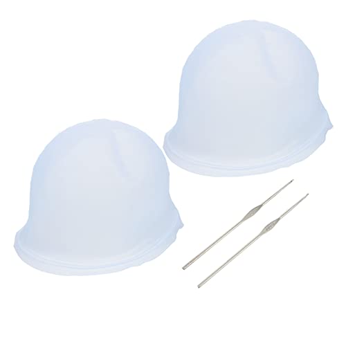 Healeved 4 Stück Teiliges Silikon Haarfärbehauben mit Häkelnadel Wiederverwendbar Professionelles Haarfärbe Tool Für Salon und Zuhause Komfortable Einfach Zu Reinigen von Healeved
