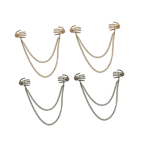 Healeved 4 Stück Teiliges Skelett Hand Broschen Langlebiger Dekorative Anstecknadeln für Damen Vielseitige Schmuckaccessoires für Kleidung Taschen und Schals von Healeved