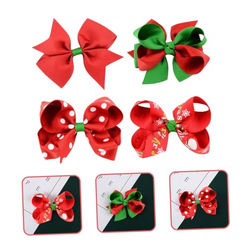 Healeved 4 Stück Teiliges Weihnachts Haarschleifen für Mädchen Kleine Haarklammern mit Glänzenden Schleifen Festlicher Kopfschmuck für Partys Geburtstage und Weihnachtsfeiern von Healeved