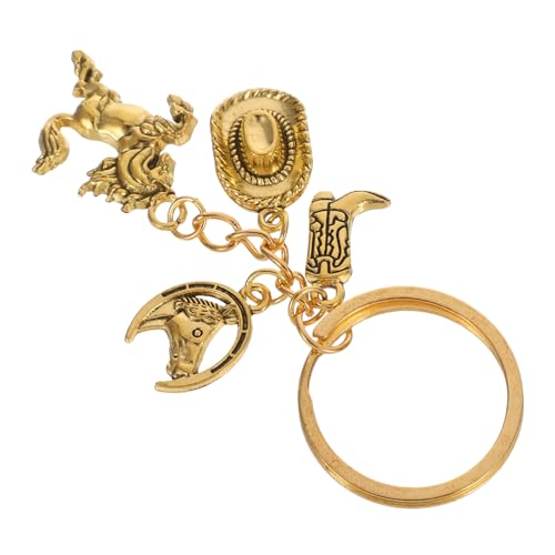 Healeved 4 Stück Teiliges Western-schlüsselanhänger Cowboyhut Stiefel und Pferdemotiv Rustikale Vintage Metall-anhänger Authentischer Cowgirl Cowboy-schmuck für Schlüssel und Taschen von Healeved