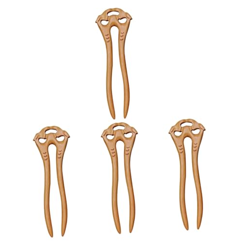 Healeved 4stücke Holz-haarstab Aus Pfirsichholz U-förmige Haarnadel Für Damen Elegantes Haaraccessoire Im Chinesischen Stil Für Hochzeiten Und Besondere Anlässe Zum Veredeln Von von Healeved