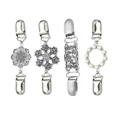 Healeved 4 Stück Vintage Pullover Clips Kleidung Accessoires für Damen Schal Strickjacke Kleidungsstücke und von Healeved