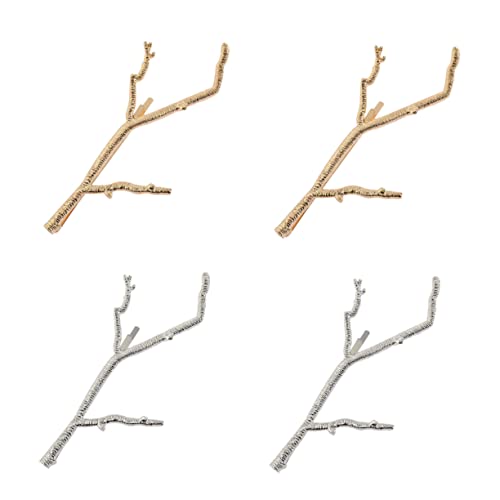 Healeved 4 Stück Vintage Stil Teiliges Zweig Haarnadeln für Damen Kreative Branch Haarspangen Gold und Silber Haarschmuck Clips für Hochzeit Party und Alltag von Healeved