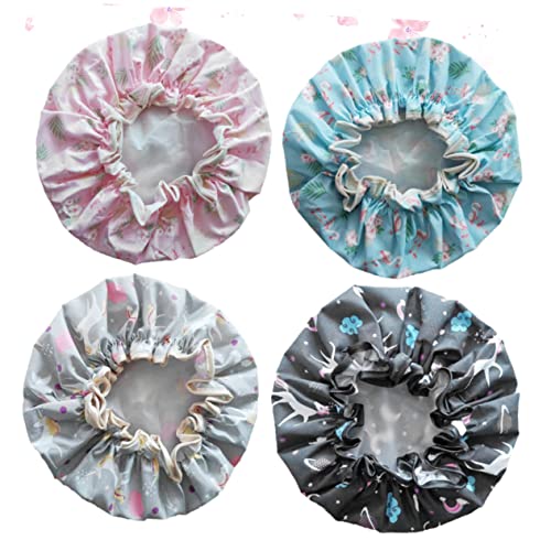 Healeved 4stücke Wasserdichte Duschhaube Wasserfeste Duschhaube Ölfeste Haube Für Damen Zum Baden Geeignet Schützt Haar Während Duschen Und Waschen Wiederverwendbar Schwarz Rosa Blau von Healeved