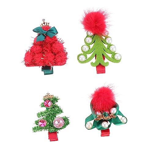 Healeved 4 Stück Weihnachtliche Haarklammern Bunte Haarspangen für Damen Festliche Haarschmuck Clips Sicher und Langlebig für Party Geburtstag Weihnachtsfeier von Healeved