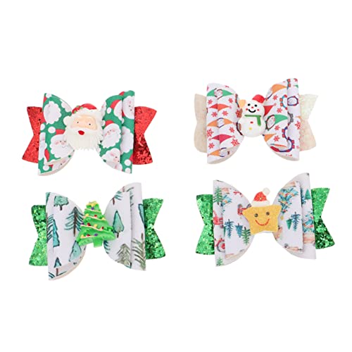 Healeved 4 Stück Weihnachtliche Haarspangen Teiliges Schleifen Knoten Design Bunte Haarschmuck für Mädchen Festlicher Haarschmuck Sicher und Vielseitig für Alltag und Feiertage von Healeved