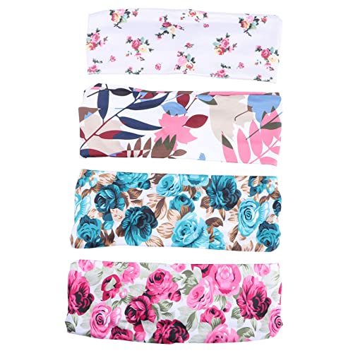 Healeved Stretch-stirnband Gemustertes Stirnband für Frauen Schweißabsorbierend für Sport und Yoga Haarband 4er-pack Böhmen-stil von Healeved