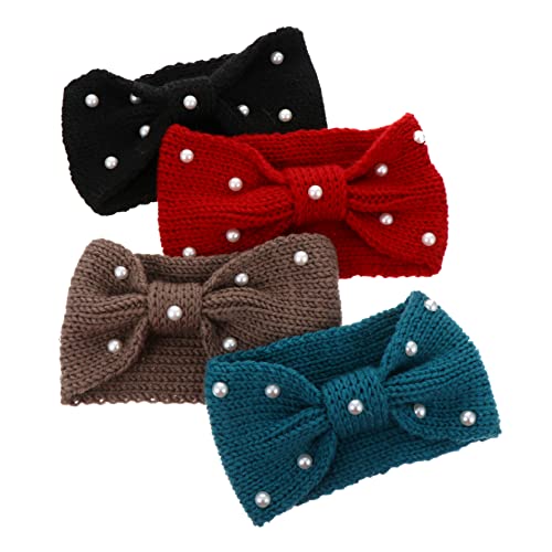 Healeved 4stücke Schleifenknoten Stirnband Strick Haarbänder Damen Kopfbedeckung Gestrickte Haarband Frisur Accessoires Für Laufen Radfahren von Healeved