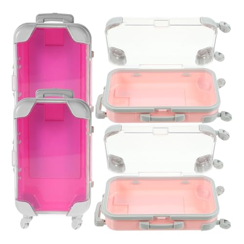 Healeved 4-teiliges Wimpern-Aufbewahrungsetui: Mini-Koffer-Make-up-Koffer-Organizer für falsche Wimpern – Mini-Koffer-Partygeschenkbox 5,11 x 2,95 x 1,38 Zoll von Healeved