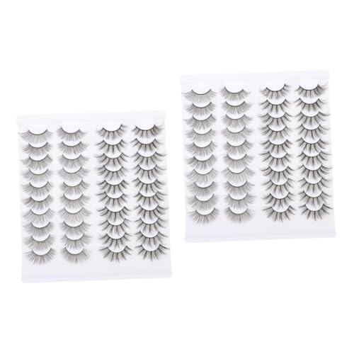 Healeved 40 Paar künstliche falsche wimpern Make-up-Set für Frauen, komplettes Set wimpern verlängerung kit Wimpern-Kit fake wimpern werkzeug natürliche realistische falsche wimpern dicht von Healeved