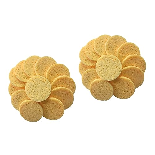 Healeved 40 Stk runde Polster wattepad exfoliating sponge Tiefenreinigung Augen-Make-up-Pads Bad Luffas schwämme Abschminkpads Make-up-Baumwolle Schwamm Gesichtswäsche Make-up-Entferner-Pad von Healeved