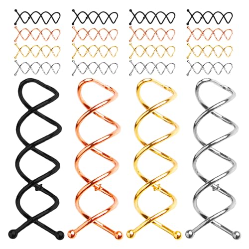 Healeved 40 Stück Spiral-Haarnadeln: Haarnadeln aus Metall mit abgerundeter Spitze, Dutt-Styling-Tools für Frauen und Mädchen – Haarknotenhalter, Haarformer für Hochzeiten, Festivals und von Healeved