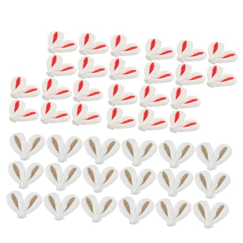 Healeved 40 Stück Teiliges Süße DIY Haarspangen mit Hasenohren Rote und Braune Stoffcharms für Festliche Frisuren für Ostern und Kreative Haaraccessoires von Healeved