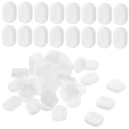 Healeved 40 Stück Transparente Ohrclip Polster Schmerzfreie Rutschfeste Ohrclip Backs Kompatibel für Vielfältigen Schmuck Kleines Ovales Design Komfortable Kissen von Healeved