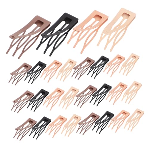 Healeved 40stücke Metall Haarclips Für Mädchen Snap Haarklammern Schwarz Beige Braun Und Khaki Langlebige Haaraccessoires Für Kurze Frisuren Und Tägliches Styling von Healeved