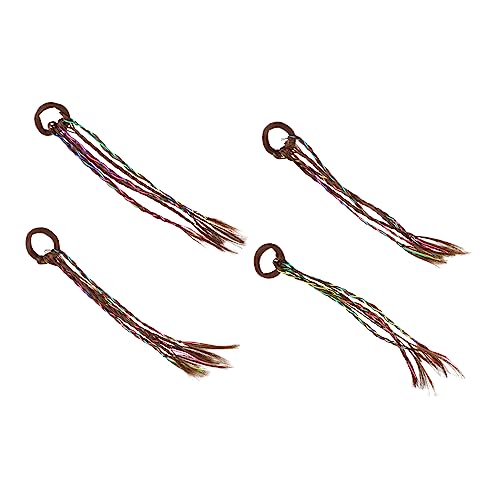 Healeved 4Pcs Perücke Zopf Zöpfe Accessoires Mädchen Zopfperücke Bunter Kopfschmuck Zopf Haarseil Geflochtene Perücke Kopfschmuck Haarschmuck Geflochtener Kopfschmuck Kunststoff von Healeved