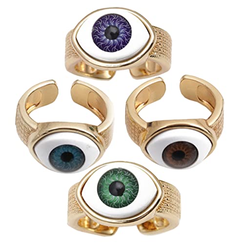 Healeved 4stücke Evil Eye Für Und Frauen Aus Kupfer Auge Ringe Für Partys Zeremonien Geburtstage Und Alltag Verarbeitet Und Verschleißfest von Healeved