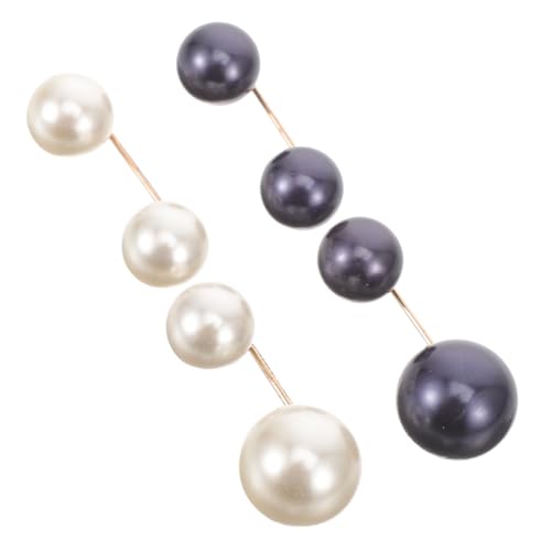 Healeved 4stücke Perlen Knöpfe Faux Perle Brosche Schal Kragen Rock Tasten Kleidung Zubehör Multifunktional Vielseitig Einsetzbar Anti-spähknopf Kragenanstecker Broschennadel Schmuck von Healeved