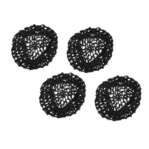 Healeved 4stücke Gehäkeltes Snood Haarnetz Schlafhaarnetz Für Damen Atmungsaktiv Elastisch Schwarz Für Lange Haare Und Dutt Wiederverwendbar von Healeved