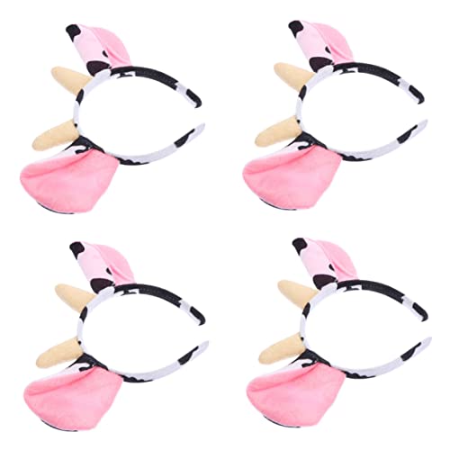 Healeved 4Stücke Teiliges Entzückender Cartoon Kuh Haarreif Party Haardekoration für Erwachsene Kostüm Accessoires für Feiern Halloween Cosplay Healeved 4Stücke Teiliges Entzückender Cartoon Kuh Haarreif Party Haardekoration für Erwachsene Kostüm Accessoires für Feiern Halloween Cosplay von Healeved