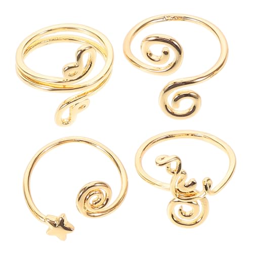 Healeved 4Stücke Teiliges Zehenring Set für Damen Verstellbar Elastisch mit Besatz für Sommer Strand Modischer Fußschmuck Designs Vielfältige von Healeved