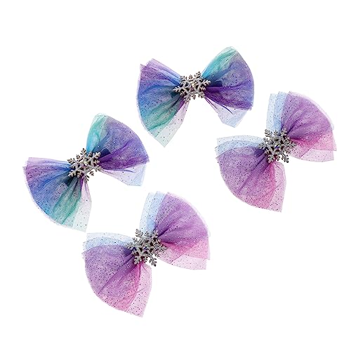 Healeved 4Stücke Weihnachts Haarnadeln Glitzernde und Bogenknoten Haarspangen für Damen Festliches Haarschmuckzubehör für Weihnachten Neujahr Hochzeiten und Partys von Healeved
