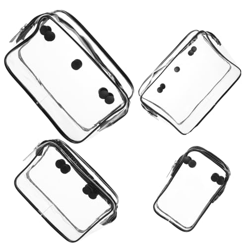 Healeved 4 Stück Kunststoff-reißverschlusstaschen Für Reise-Organizer Make-up-Taschen Aufbewahrungsfach Toilettenartikel Für Die Reise von Healeved