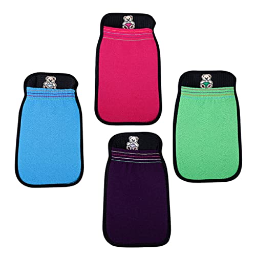 Healeved 4stücke Doppellagige Peeling-handschuhe Für Hautreinigung Exfolierende Badetücher Für Zuhause Studentenwohnheim von Healeved