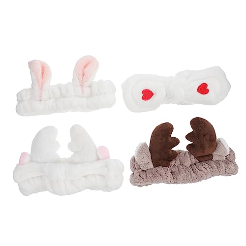 Healeved 4stücke Dusch-haarbänder Elastische Stirnbänder Haar-bands Spa Kopf-wraps Dusch-stirnband-handtücher Make-up-haarband von Healeved