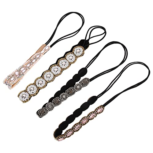 Healeved 4stücke Elastisches Perlen Stirnband Mit Strasssteinen Für Frauen Mädchen Haar Schmuck Zubehör Für Party Fotos Geburtstag Weihnachts Outfit von Healeved