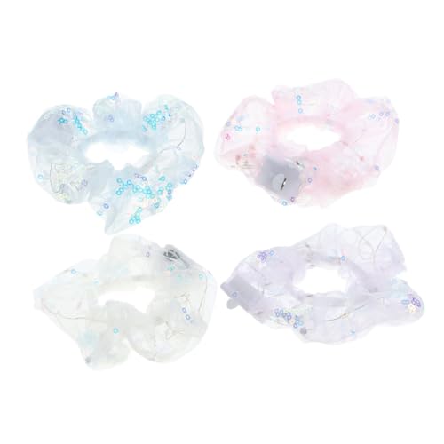 Healeved 4stücke Haargummis Dehnbare Für Mädchen Dicke Elastische Led-haargummis Tanz Und Partys von Healeved