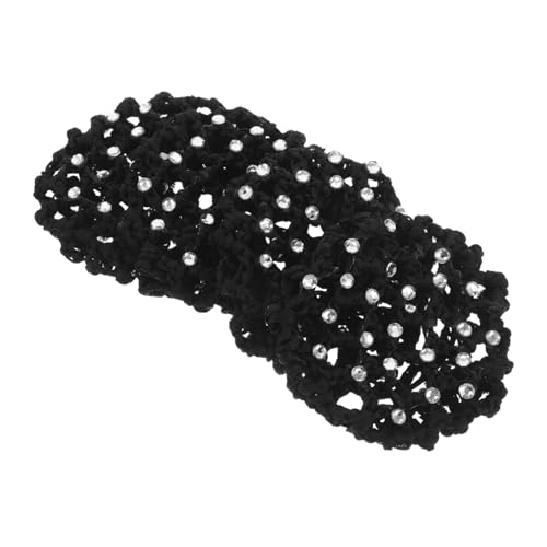 Healeved 4stücke Haarnetze Für Dutts Acryl-strass-haarknoten-abdeckung Tanz-haar-accessoires Für Mädchen Kopfbedeckung Für Ballett Schwarze Netz-haarspangen von Healeved