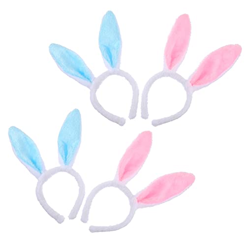 Healeved 4stücke Kawaii Hasenohren Haarreif Für Junge Mädchen in Rosa Und Blau Wunderschönes Kinderkostüm-accessoire Für Ostern Geburtstagsfeiern Und Cosplay von Healeved