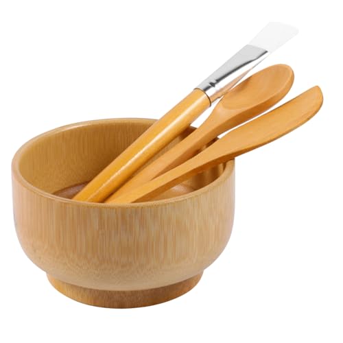 Healeved 4stücke Gesichtsmasken-mischwerkzeug Aus Natürlichem Inklusive Schüssel Spatel Pinsel Und Löffel Für Diy-gesichtsmasken von Healeved