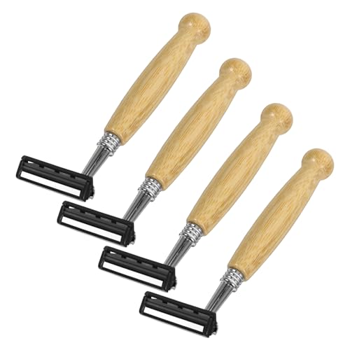 Healeved 4stücke Rasierer Mit Bambusgriff Edelstahlklingen Einwegrasierer Bartschneider Haarschneider Für Sanfte Und Gründliche Rasur Hautreizungen von Healeved