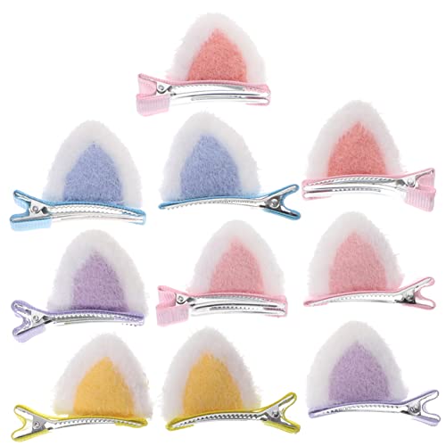 Healeved 5paare Plüsch-katzenohr-haarspangen Schöne Junge Mädchen-haar-accessoires Tierohr-haarnadeln Mädchen-haarspangen von Healeved