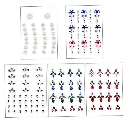 Healeved 5sätze Selbstklebende Gesichtswasserstein Aufkleber Für Festivals Partys Und Cosplay Funkelnde Rhinestone Dekorationen Für Makeup Und Nageldesign von Healeved