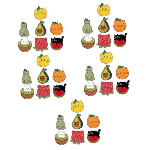 Healeved 5 Sätze Katzenmotiv Anstecker Teiliges Niedliches Cartoon Broschen Robustem Material Für Taschen Schals Kleidung Langlebig Für Damen 7 Stück * 5 von Healeved