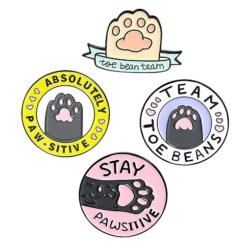 Healeved 5 Sätze Katzenpfoten Brosche Anstecknadel Cartoon Anstecker Für Damen Für Schals Pullover Taschen Süßes 4 Stücke * 5 von Healeved