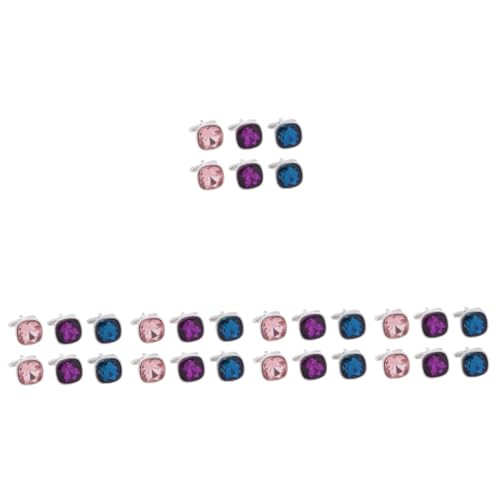 Healeved 5 Sätze Manschettenknöpfe Aus Glasdiamant Schwarz Für Männer Hochzeit Bräutigam Vater Manschettenknöpfe Für Herrenhemden Anzugmanschettenknöpfe Luxuriöser 3 Paare * 5 von Healeved