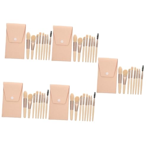 Healeved 5 Sätze Reise-Make-up-Pinsel Make-up-Reisetasche Frauen Make-up Pinsel Reiniger Lidschatten Pinsel bürsten set kosmetikpinsel Pinsel für Make-up Gesichts-Make-up-Pinsel Faserwolle von Healeved