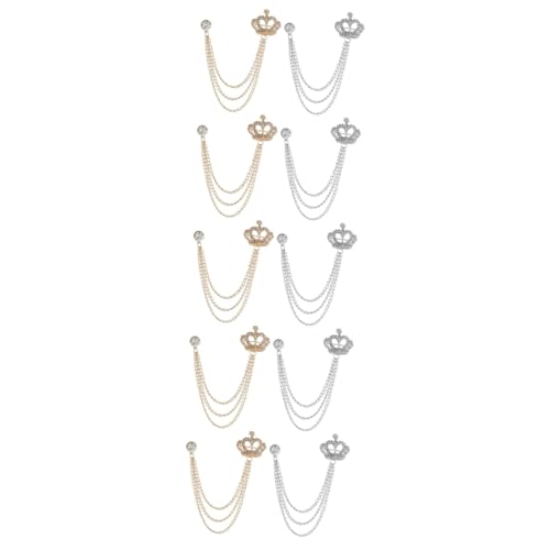Healeved 5 Sätze Rhinestone Brosche Anstecker Mit Quaste Für Männer Frauen Eleganter Kragenclip Für Anzüge Pullover Cardigans Schals Accessoire Für Partys Hochzeiten 2 Stücke * 5 von Healeved
