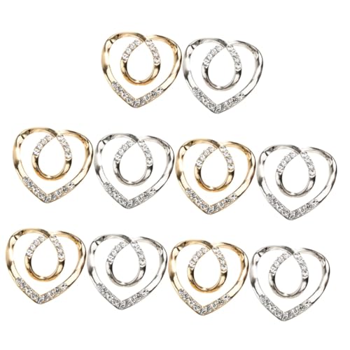 Healeved 5 Sätze Schalring Schnalle Damen Herzform Clips Hochwertigem Legierungsmaterial Für Shirts Schals Vielseitiger Halter Für Kleidung 2 Stücke * 5 von Healeved