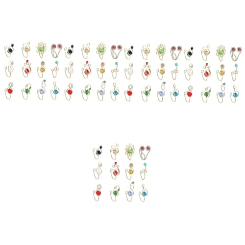 Healeved 5 Sätze Teiliges Fake Nasenringe Mit Strass Afrikanische Nasenmanschetten Für Frauen Nicht Durchbohrte Diy Schmuckstücke Stilvolle Clip Nasenschmuck Für Besondere 12 Stück * 5 von Healeved