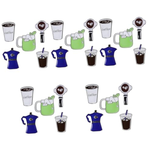 Healeved 5 Sätze Teiliges Kreative Kaffeetassen Brosche Kleidung Anstecker Dekorative Pin Für Rucksack Kleidung Aesthetic Kaffeebrooches Für Modebewusste Accessoires 5 Stück * 5 von Healeved